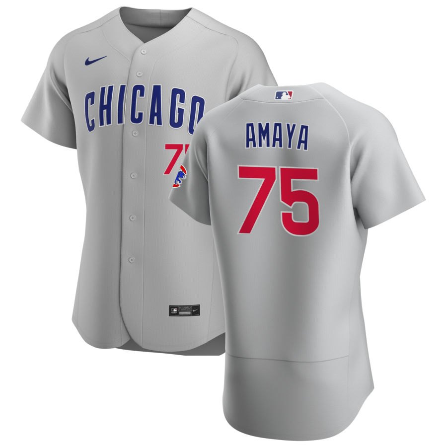 Chicago Cubs 75 Miguel Amaya Men Nike Gray Road 2020 Authentic Team Jersey